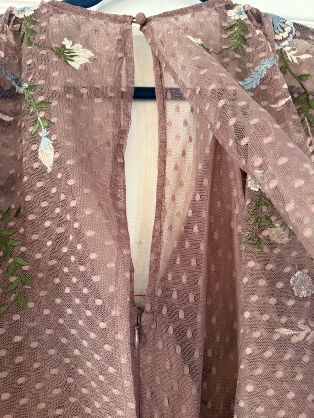 ASOS Dusty Mauve Lace Floral Dress - Picture 8 of 10